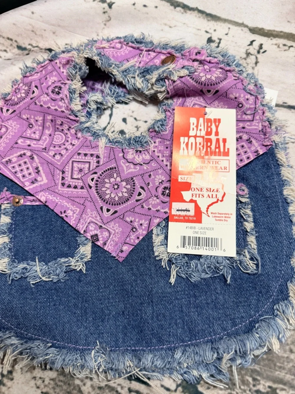 Western Baby Cowgirl Denim Bandana Bib Set‎ / Rodeo Outfit Photo Prop”